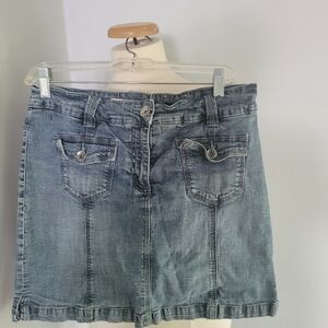 Contrast Stylish Denim Mini Skorts  Size 9